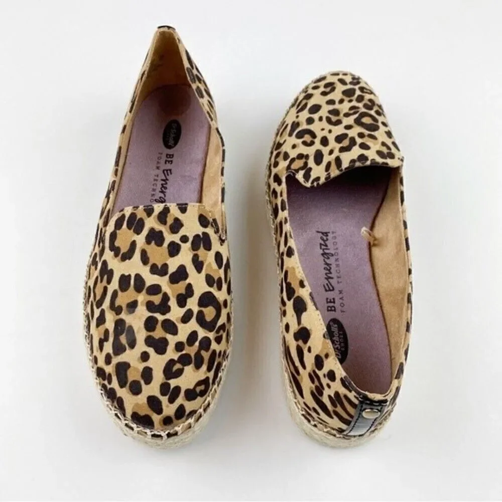 Dr. Scholl's Find Me Animal Print Slip-On Espadrilles Loafers Leopard Size 8